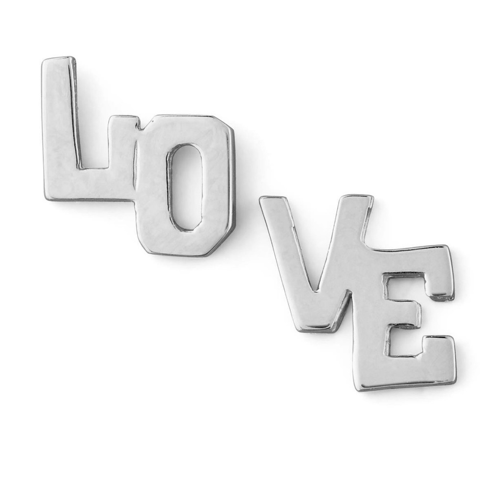 Jennifer Zeuner Love Sterling Silver Stud Earrings